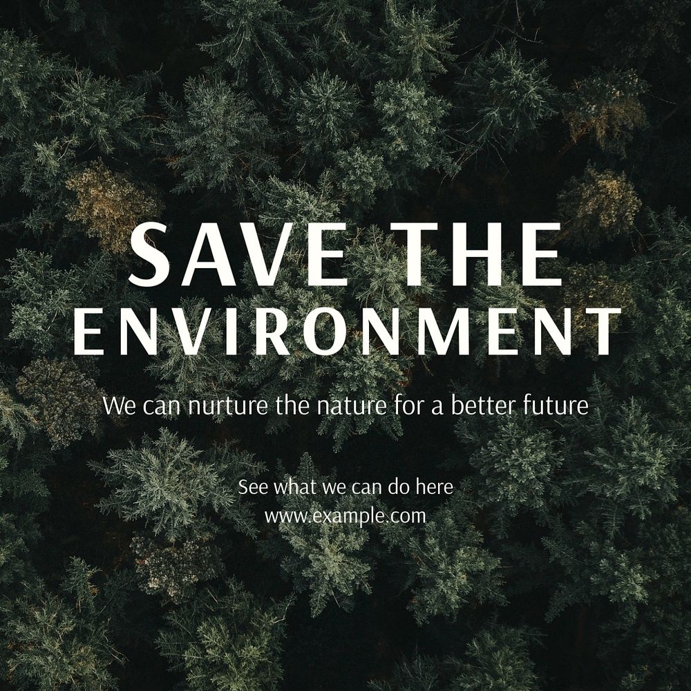 Save environment Instagram post template, editable text