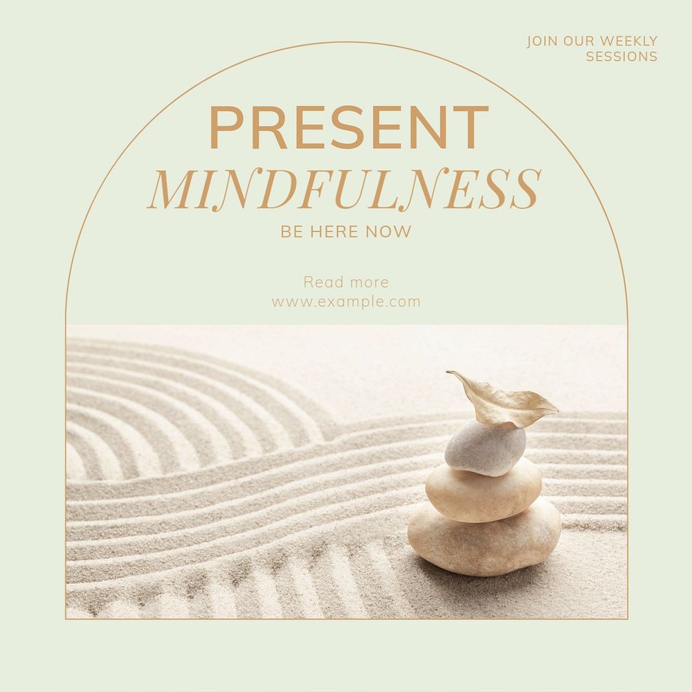 Mindfulness Instagram post template, editable design