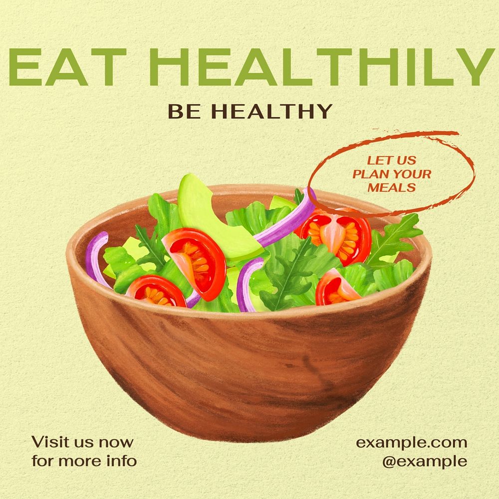 Healthy eating Facebook post template