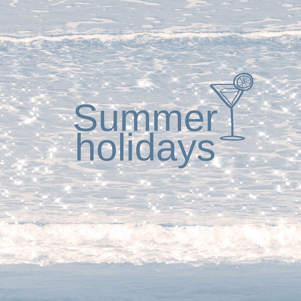 Summer holidays Instagram post template, editable text