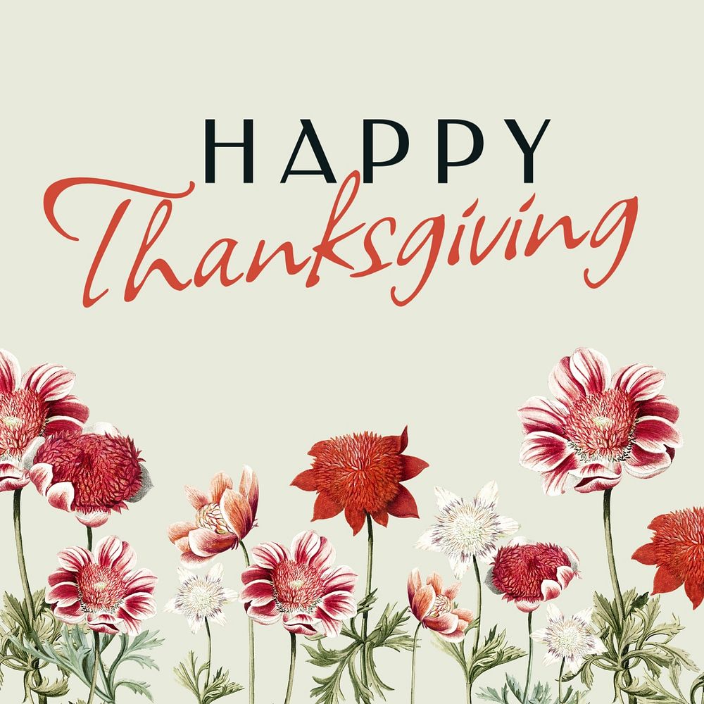 Happy thanksgiving Instagram post template, editable text