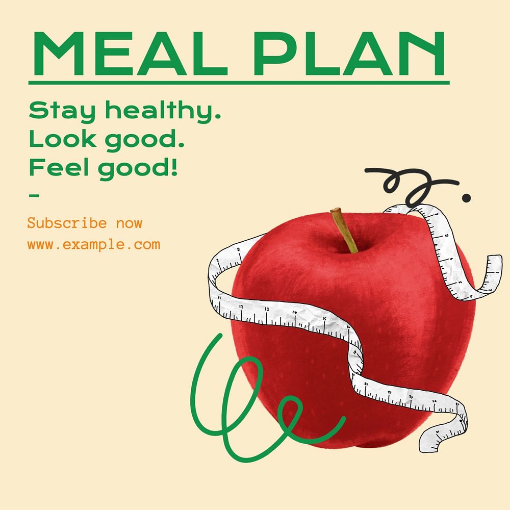 Meal plan Instagram post template