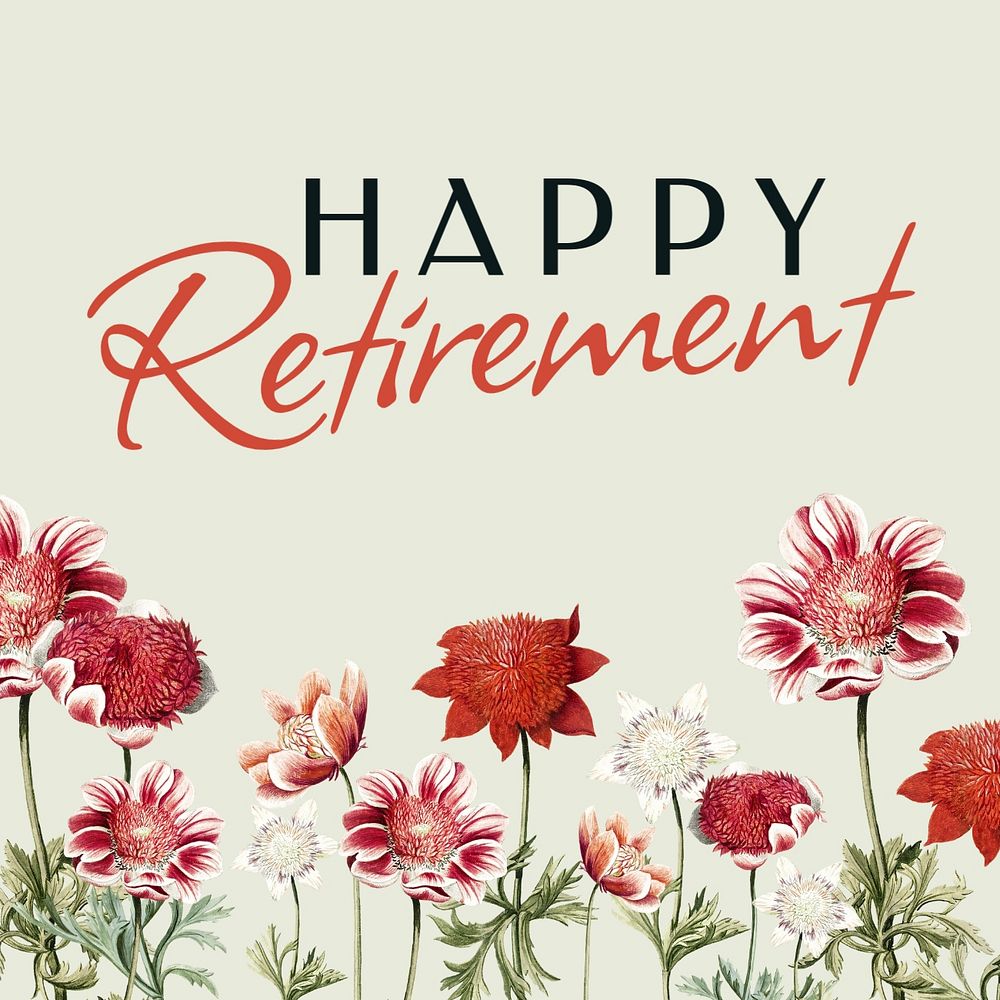 Happy retirement Instagram post template