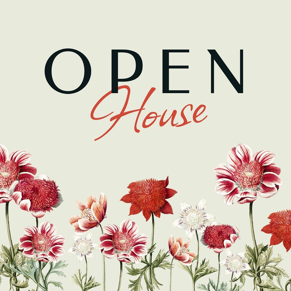 Open house Instagram post template