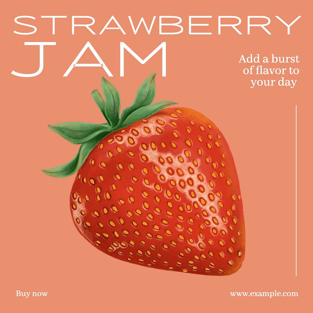 Strawberry jam Instagram post template