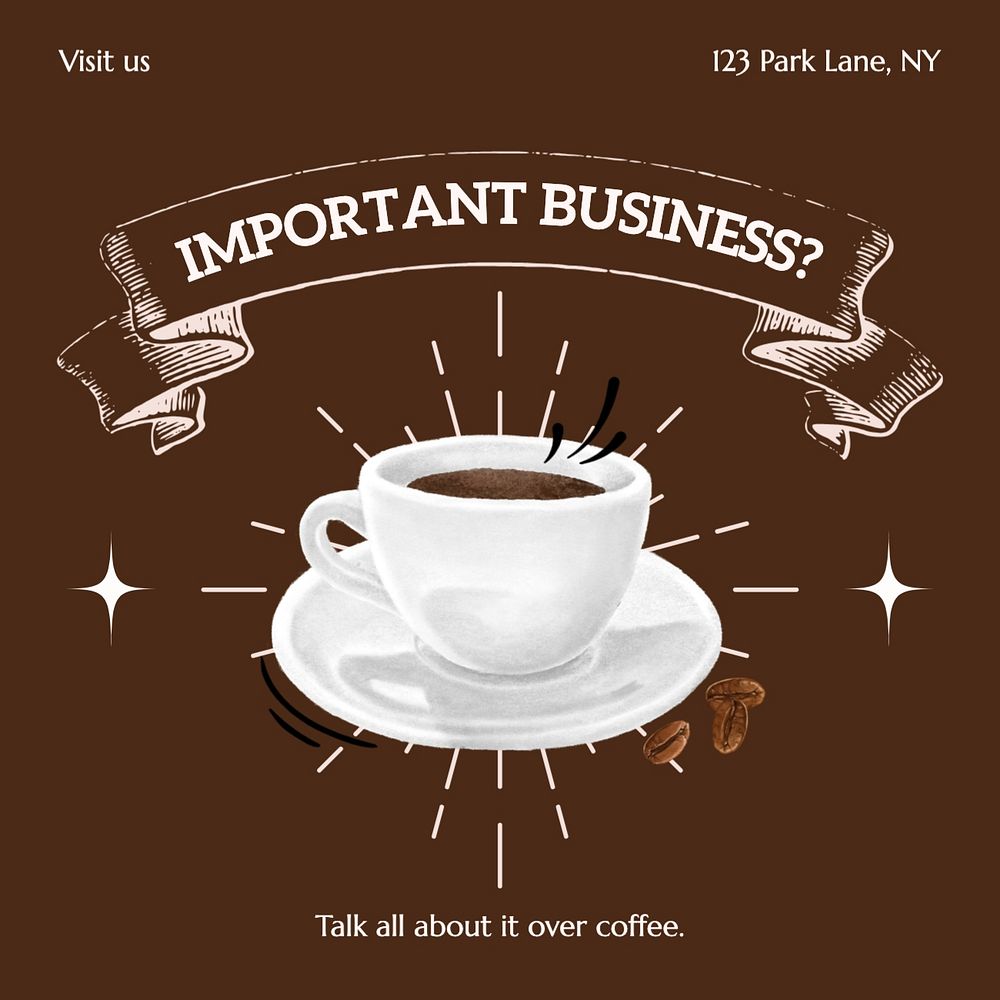 Business coffee Facebook post template