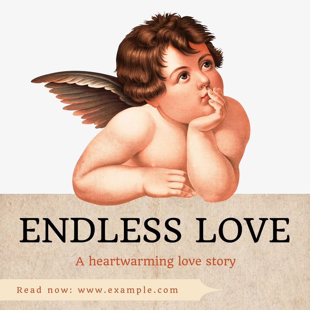 Endless love Instagram post template, editable text