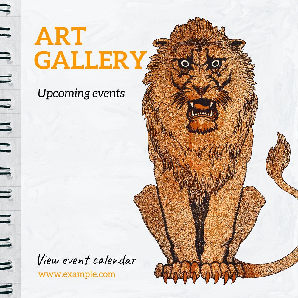 Art gallery events post template, editable social media design