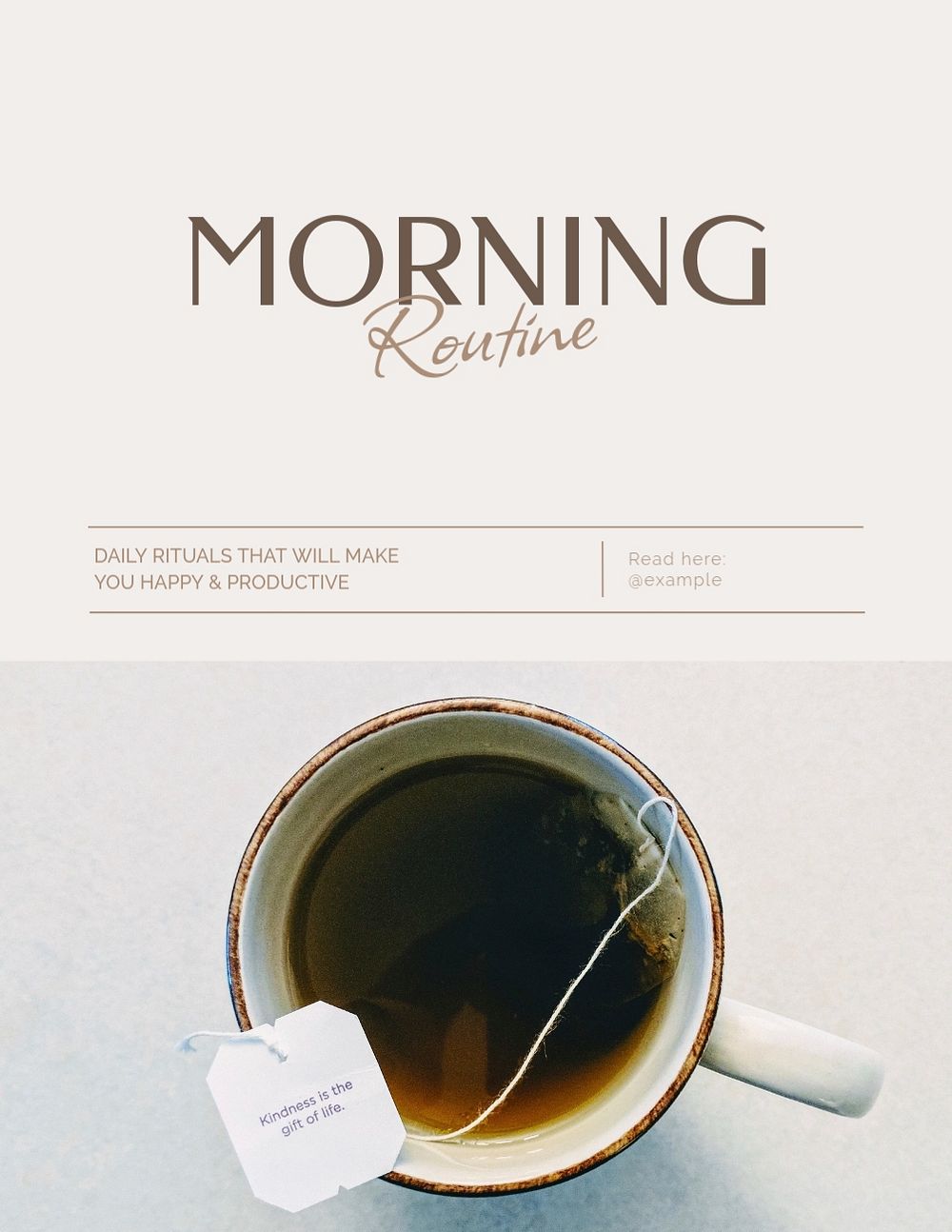 Morning routine flyer template, editable text & design