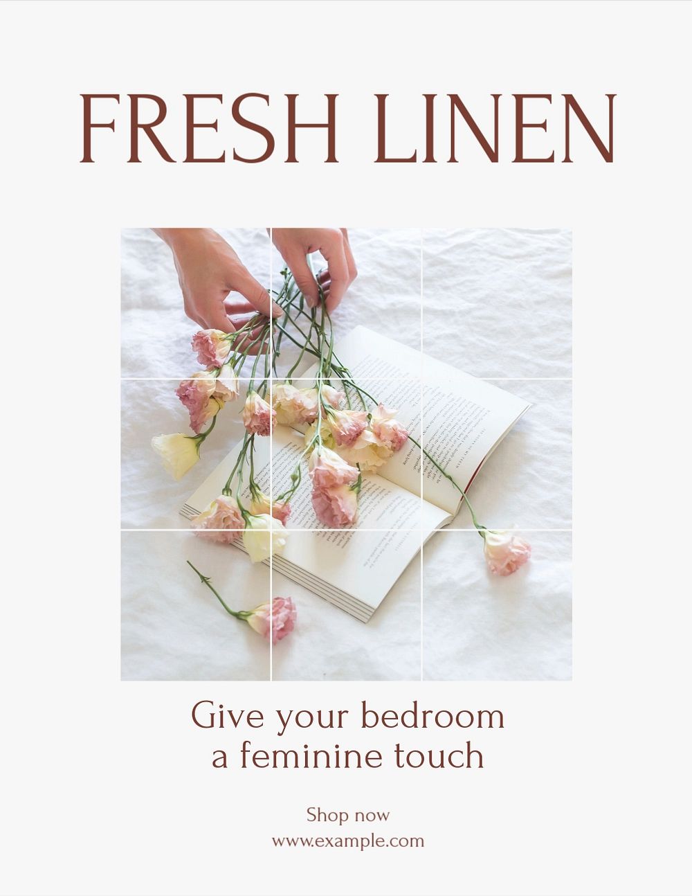 Fresh linen flyer template, editable text & design