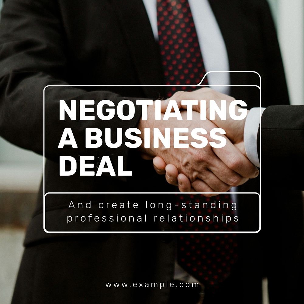 Negotiation business deal Instagram post template, editable design