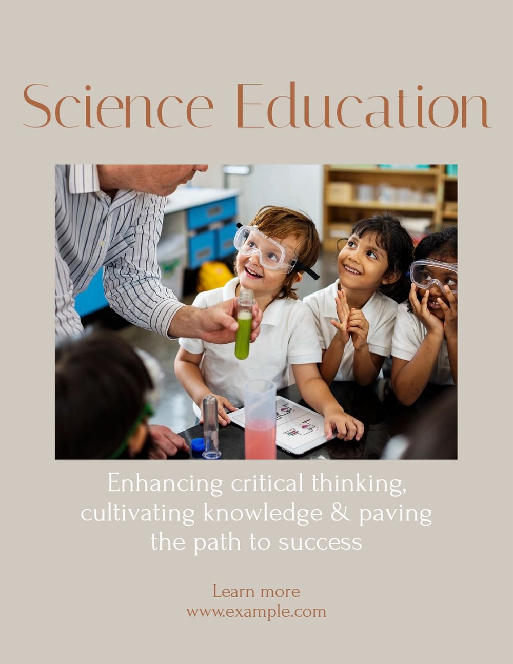 Science education flyer template, editable text & design