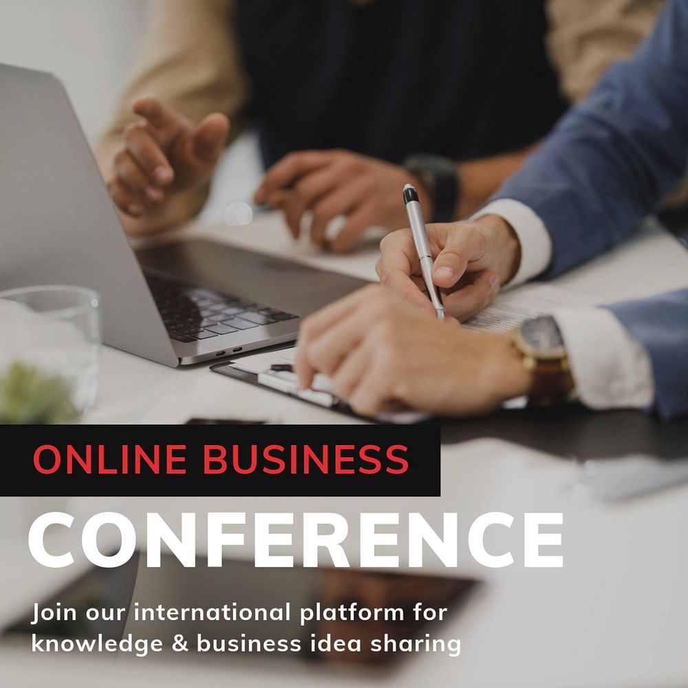 Online business conference Instagram post template, editable design