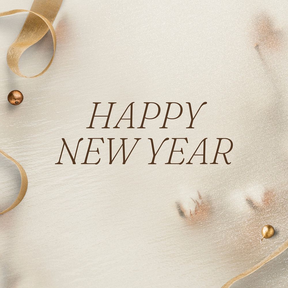 Happy new year Instagram post template, editable text