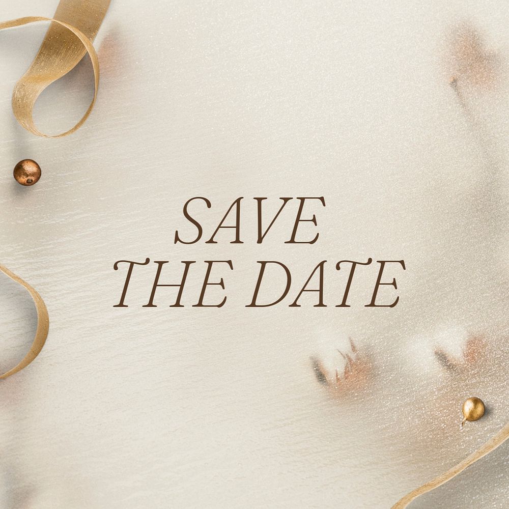 Save the date Instagram post template, editable text