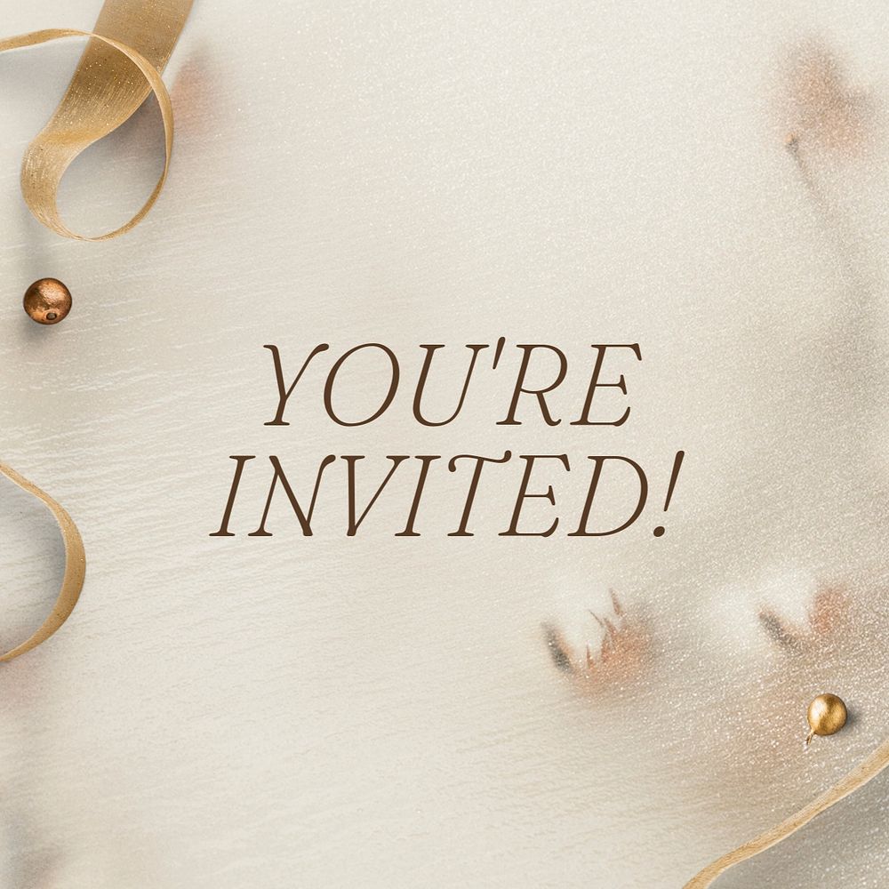 You're invited Instagram post template, editable text