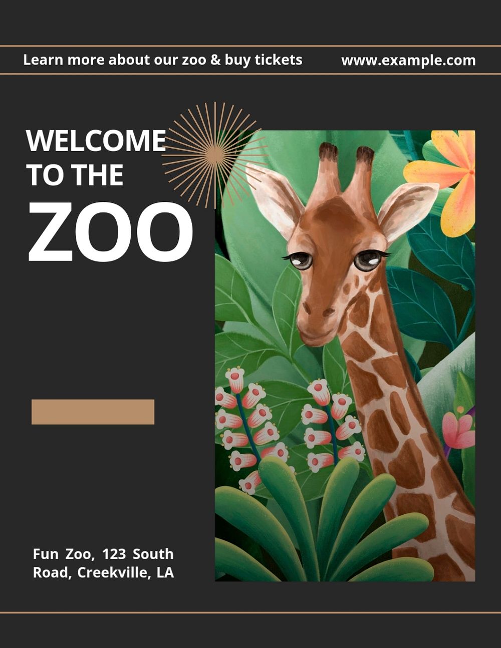 Zoo flyer template, editable text & design