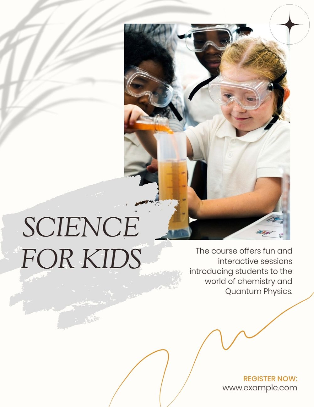 Kids science class flyer template, editable text & design