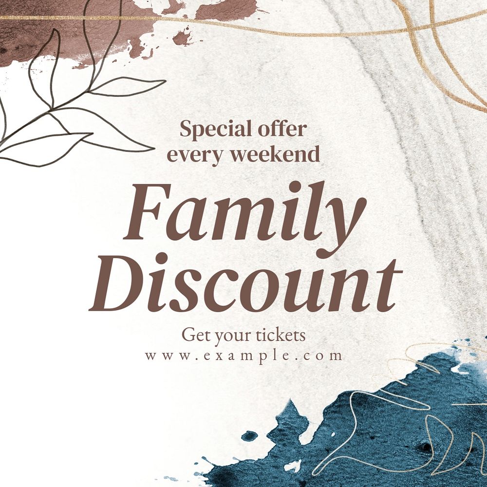 Family discount Instagram post template, editable text