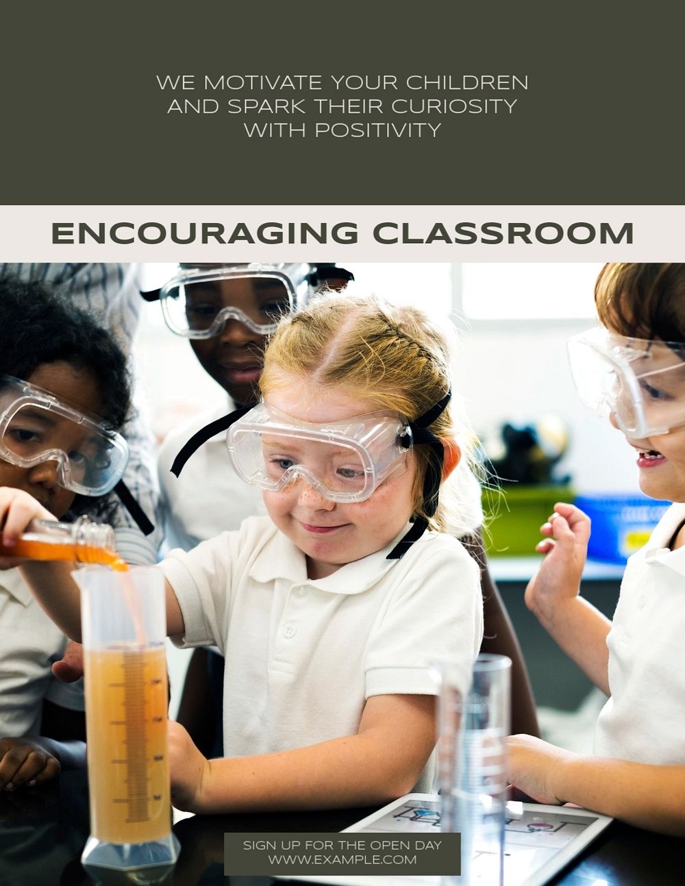 Encouraging classroom flyer template, editable text & design