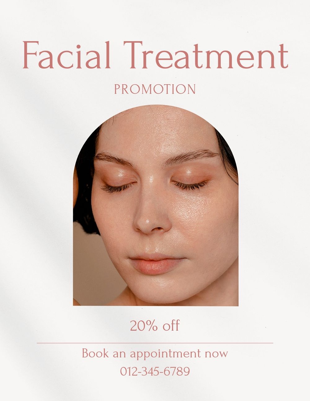 Facial treatment flyer template, editable text & design