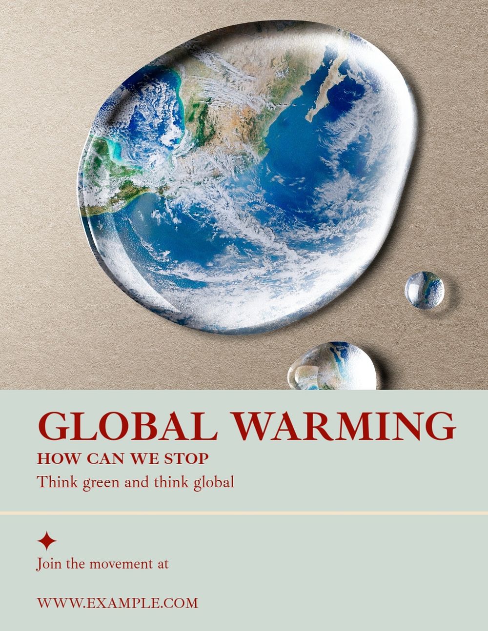 Global warming flyer template, editable text & design