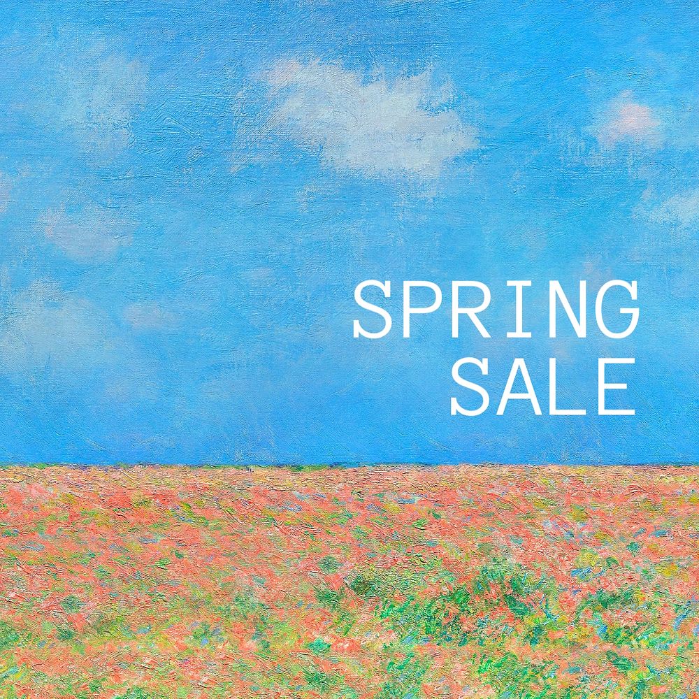 Spring sale Instagram post template, editable text