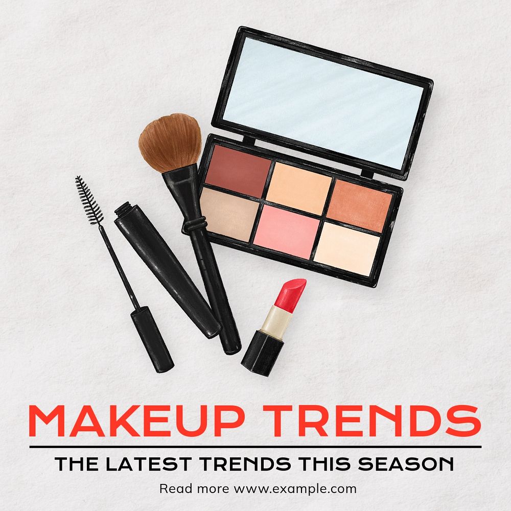 Makeup trends  Instagram post template, editable text