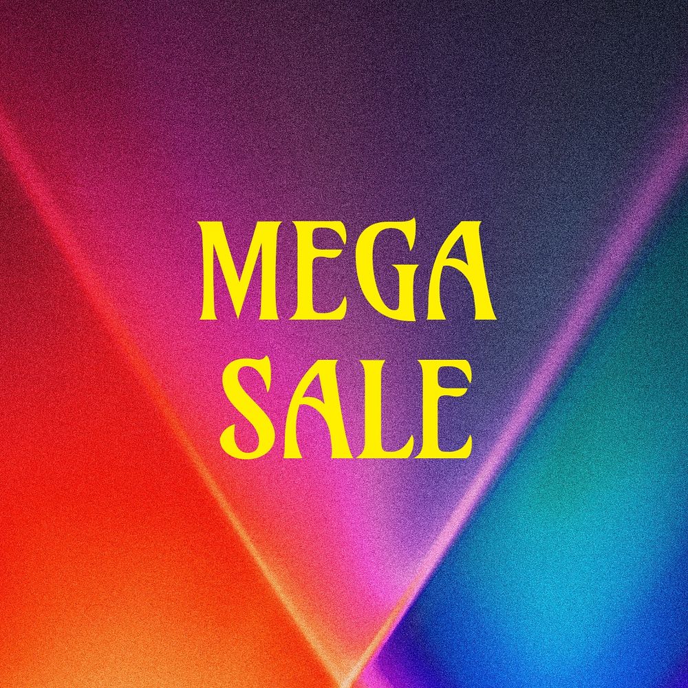 Mega sale Instagram post template, editable text