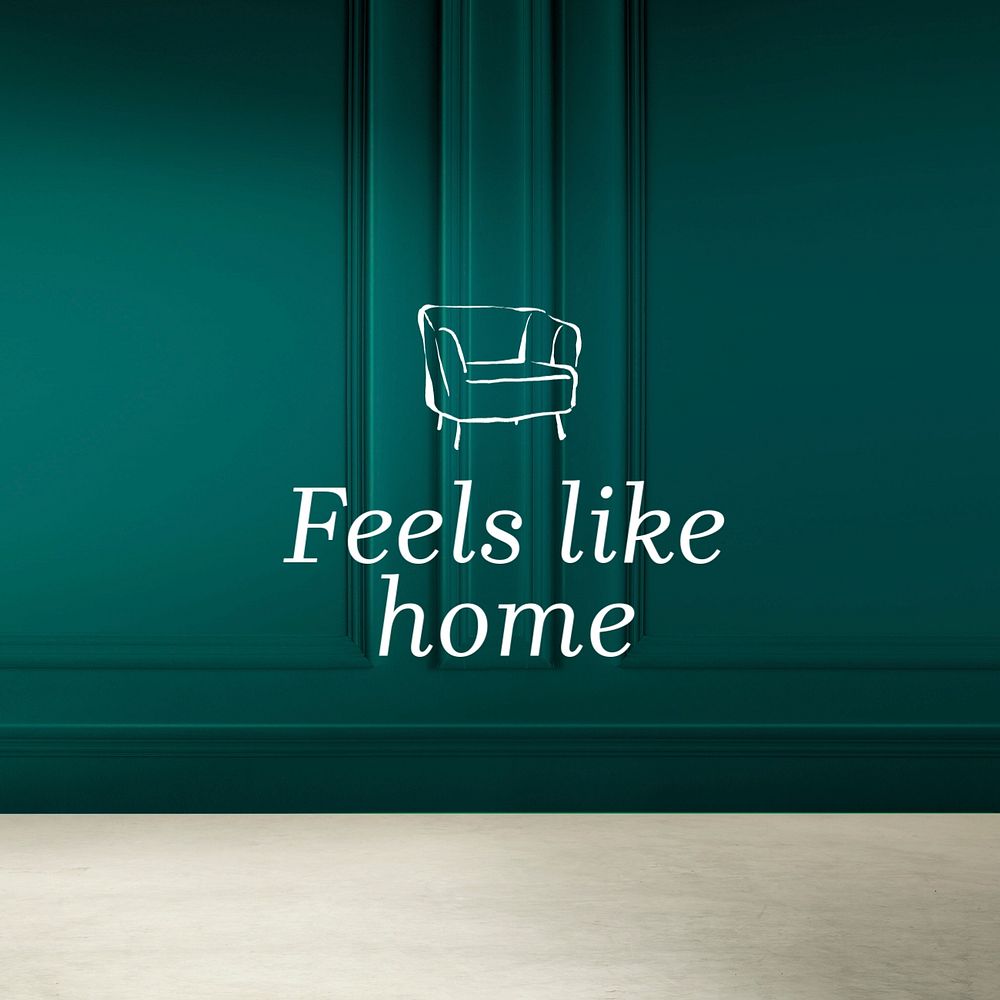 Feels like home Instagram post template, editable text