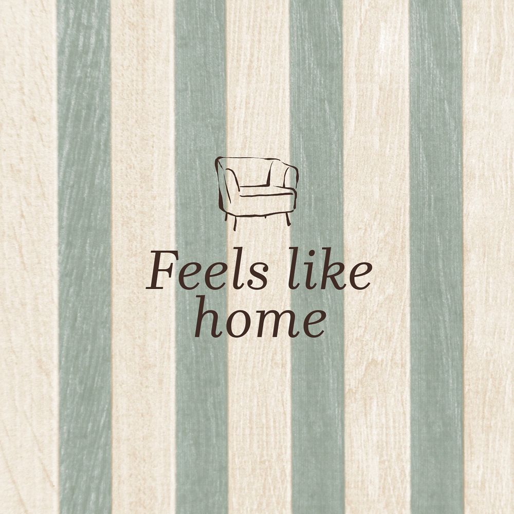 Feels like home Instagram post template, editable text