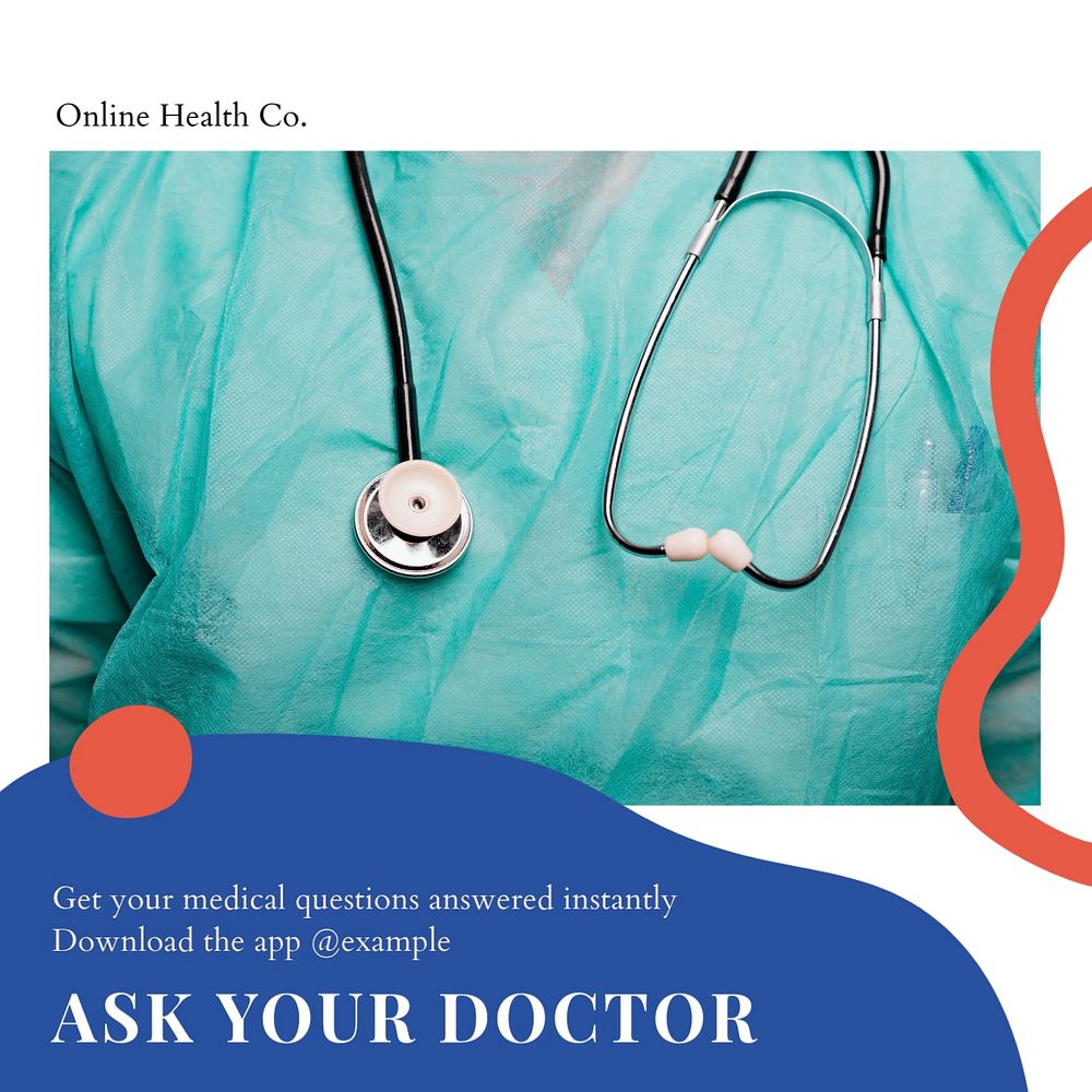 Ask your doctor Instagram post template, editable social media design