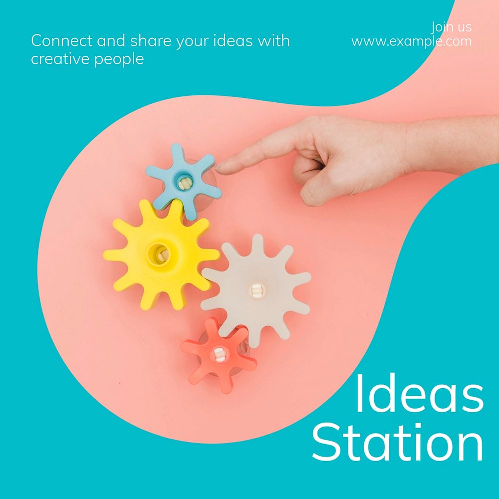 Ideas station Instagram post template, editable design