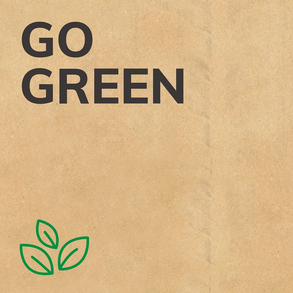 Go green, editable template for social media post