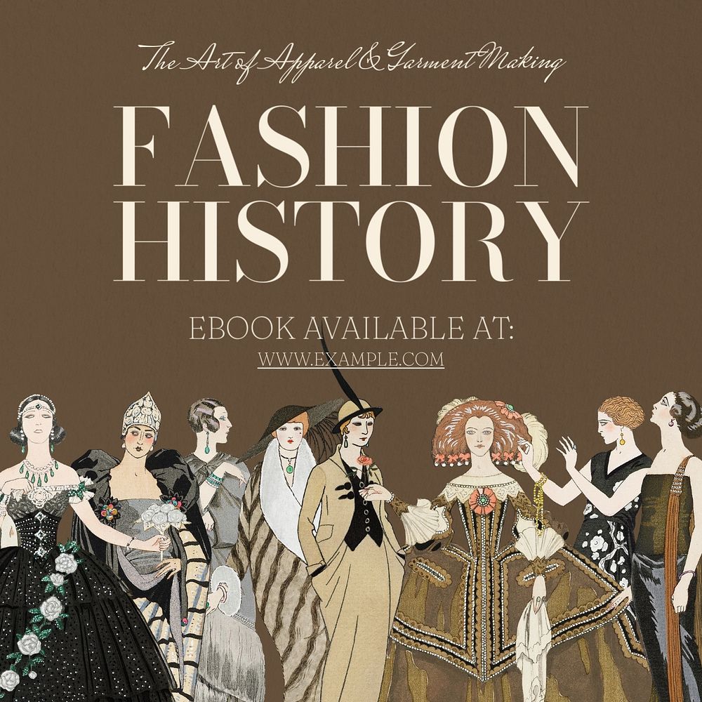 Fashion history Instagram post template, editable text