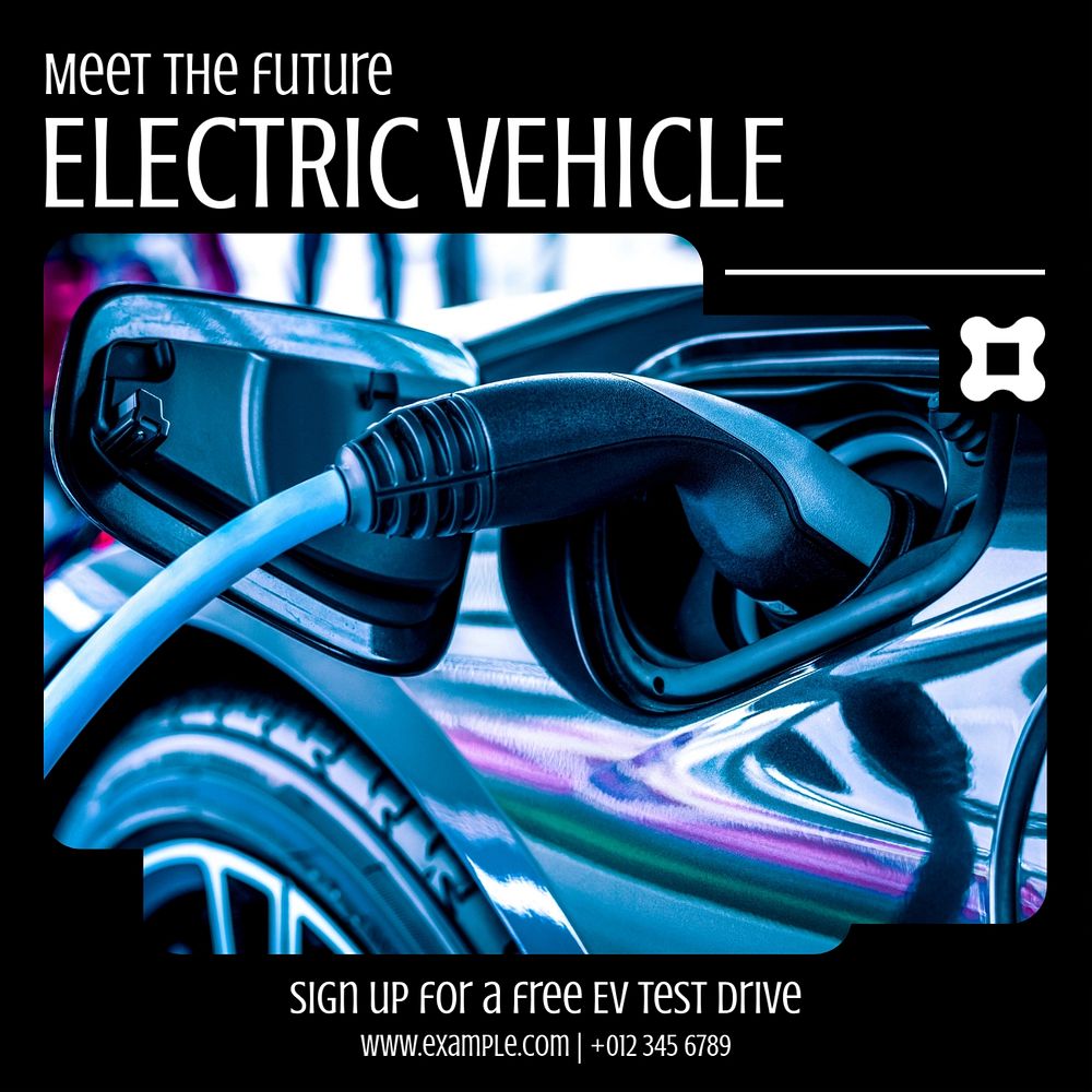 EV car Instagram post template, editable social media design