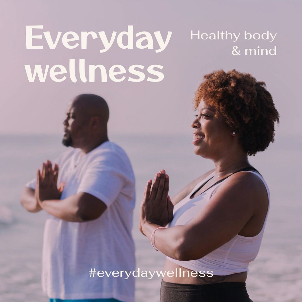 Everyday wellness Instagram post template, editable design