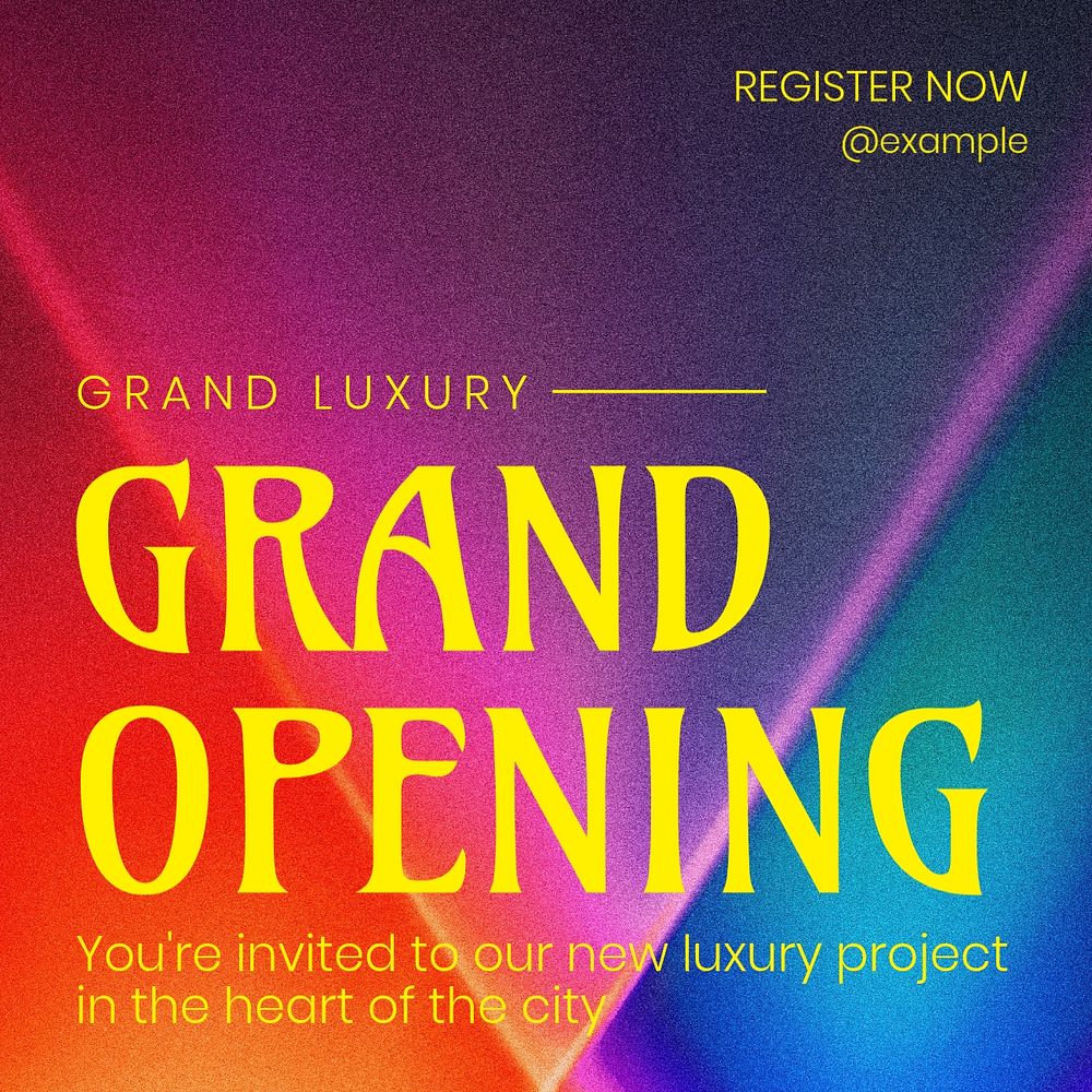 Grand opening Instagram post template, editable text