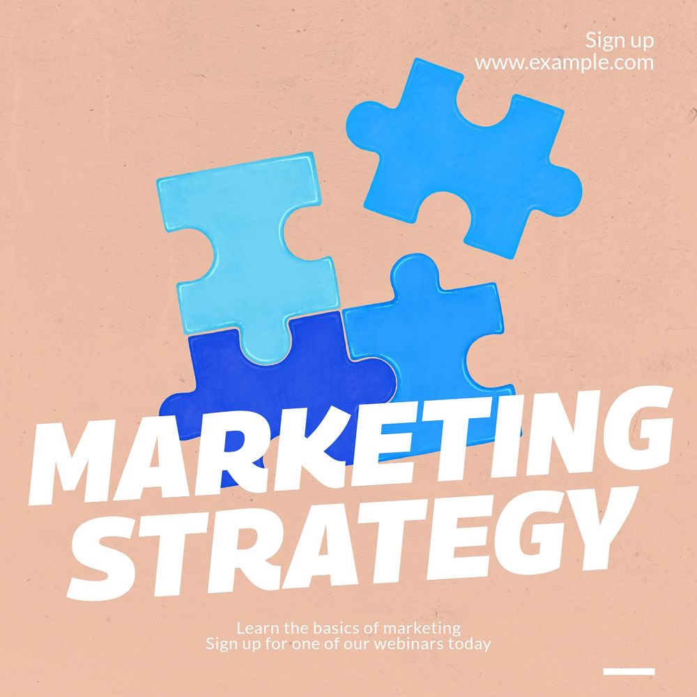 Marketing strategy Instagram post template, editable text