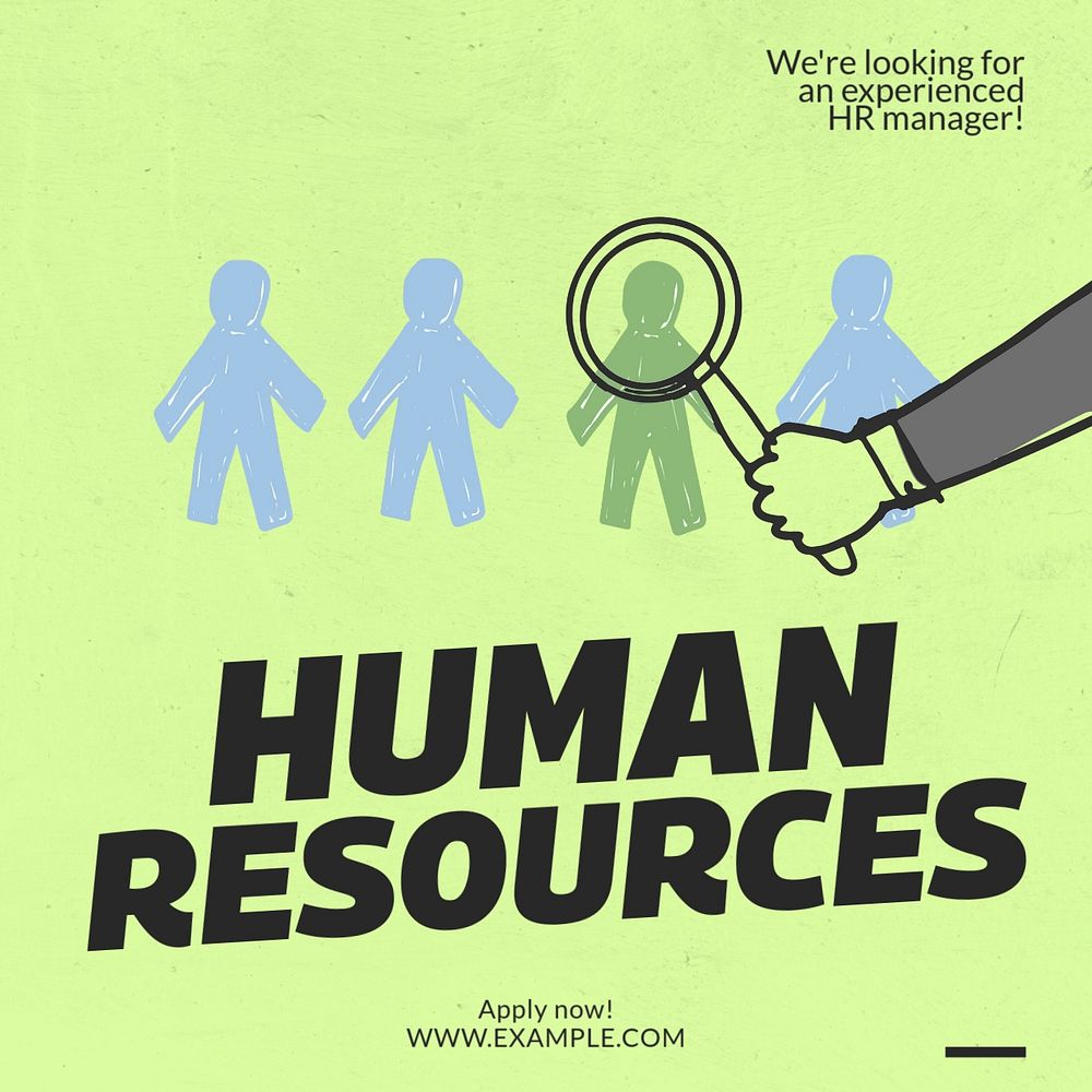 Human resources Facebook post template, editable design