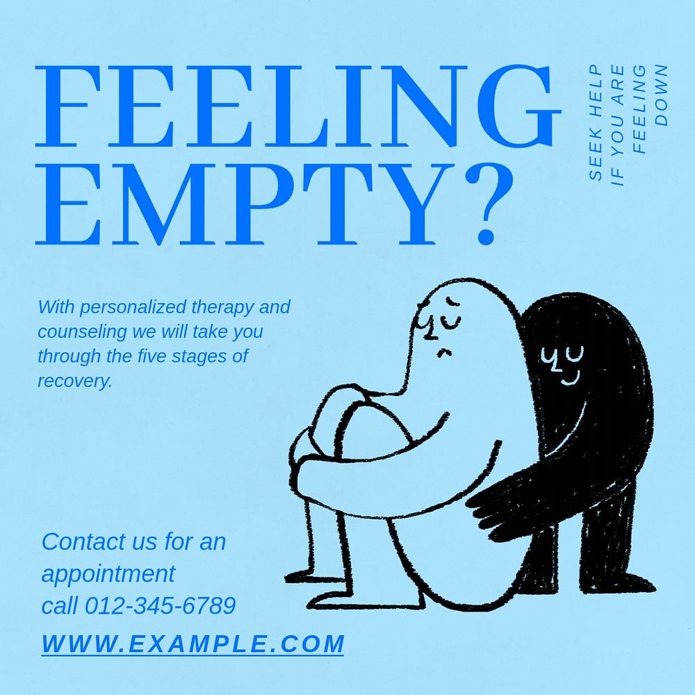 Feeling empty Instagram post template, editable text