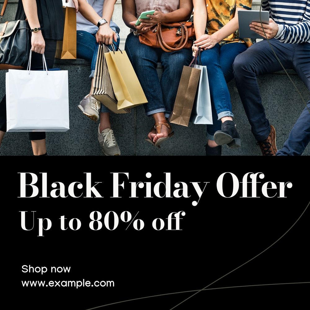 Black Friday offer Instagram post template, editable text