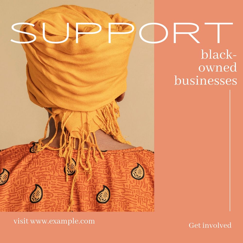 Black-owned businesses Instagram post template, editable text