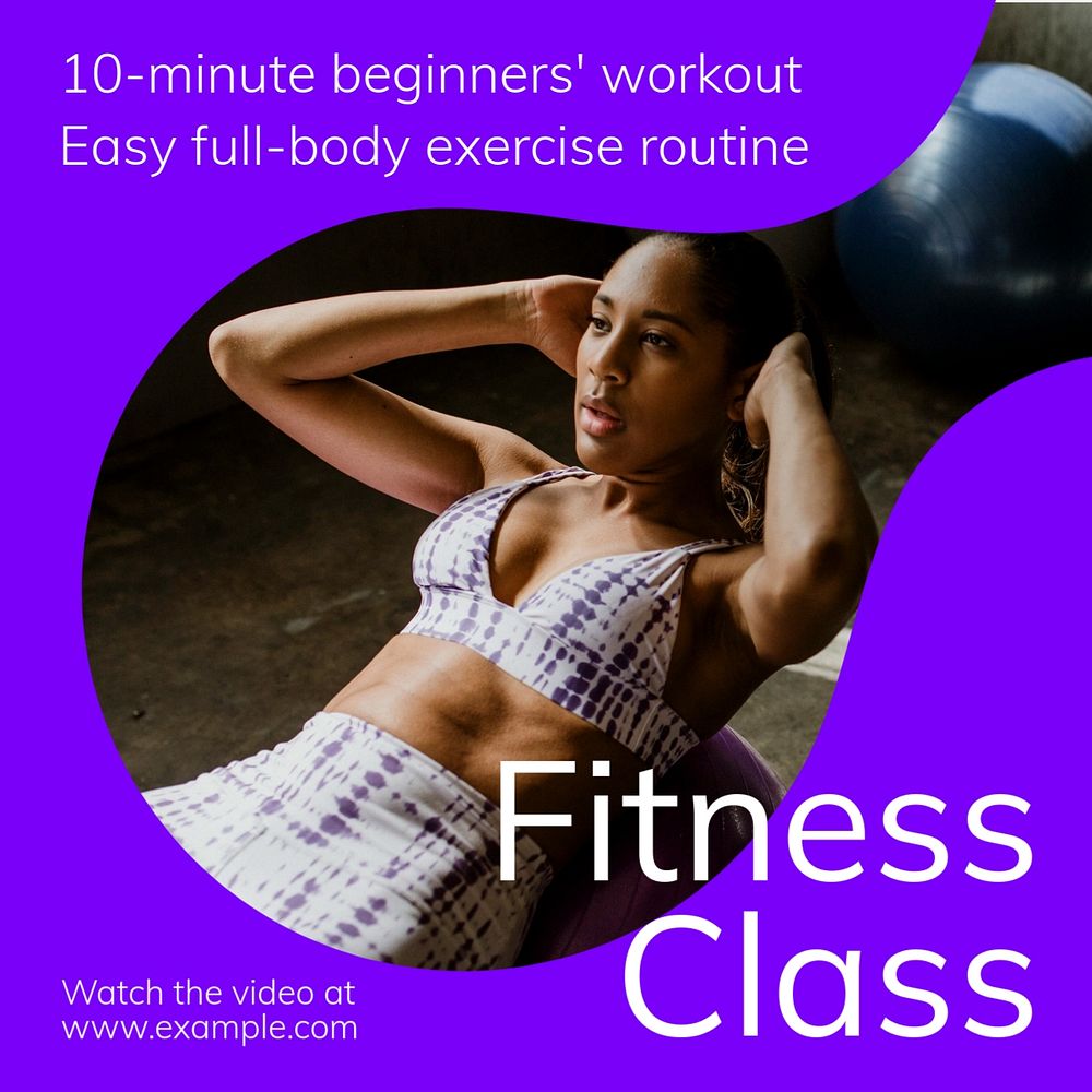 Fitness class Instagram post template, editable text