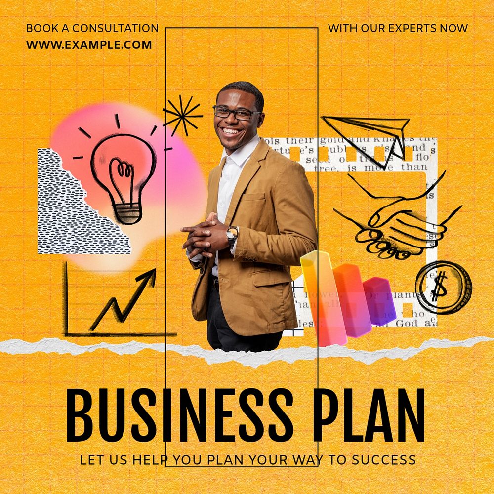 Business plan Instagram post template, editable design