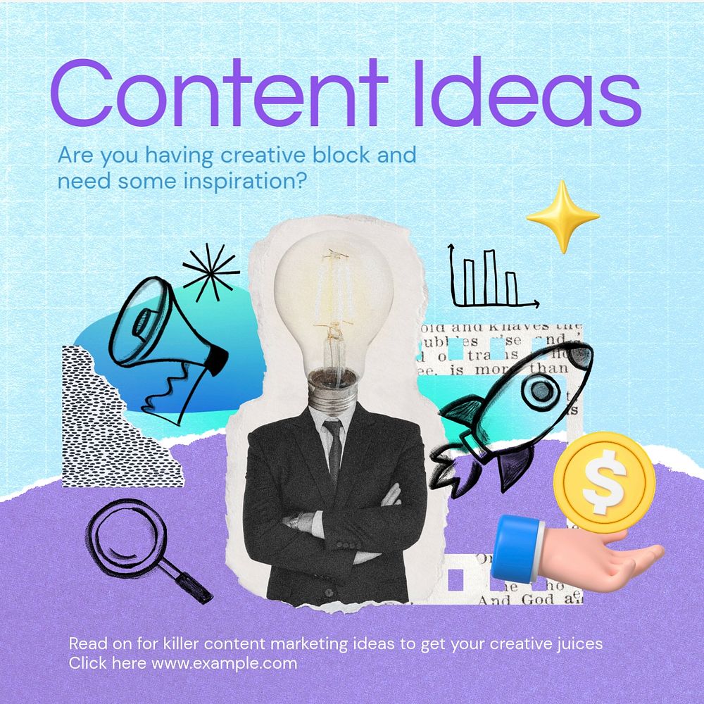 Creative content idea Instagram post template, editable design