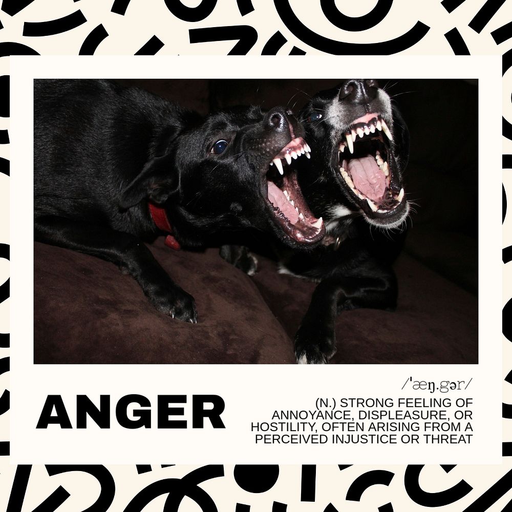 Anger Instagram post template, editable text