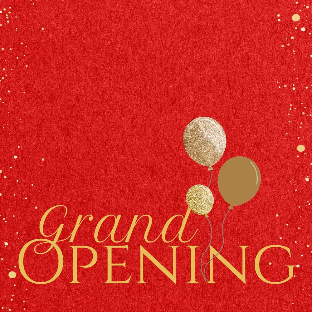 Grand opening Instagram post template, editable text