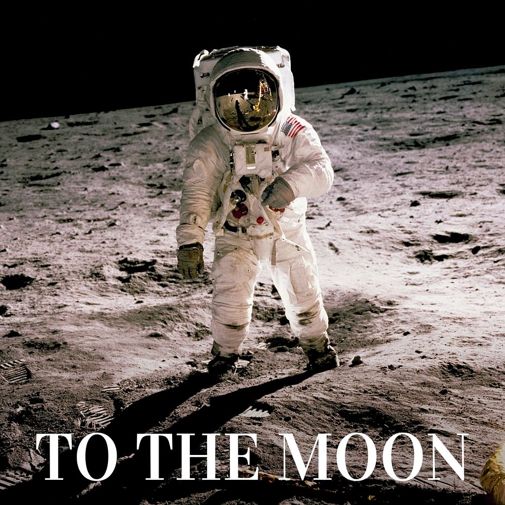 To the moon post template, editable social media design