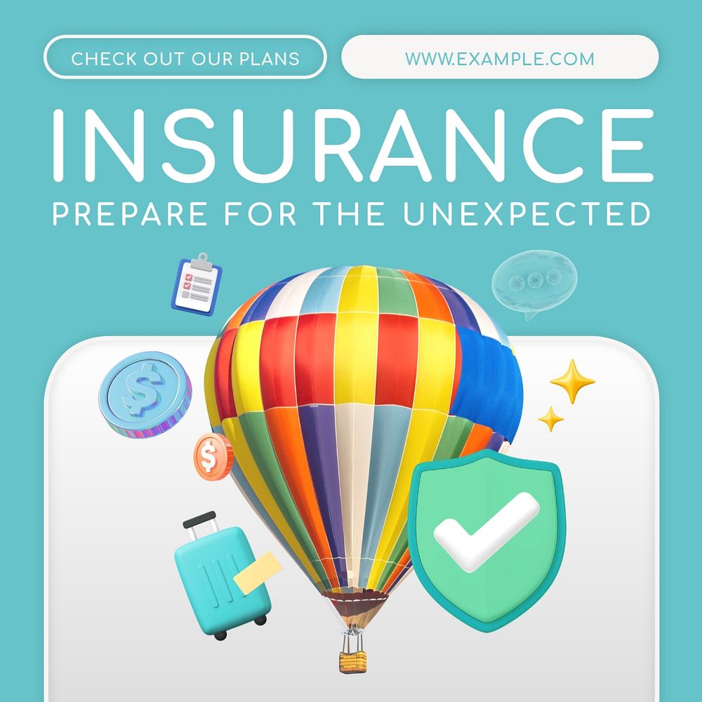 Insurance Instagram post template, editable design